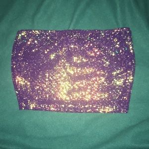 Festive Purple Sequin Bandeau